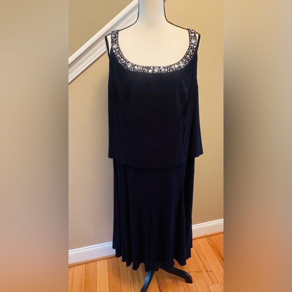 NWT Alex Evenings - 435372 Plus Size Sleeveless A-Line Dress 18W (No jacket) - Picture 3 of 15